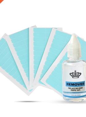 5 Sheets 60pcs Hair Tape Adhesive Glue 4cm*0.8cm Double Side