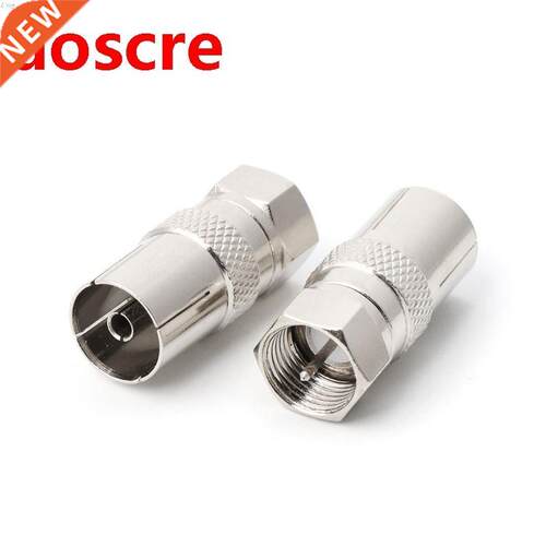 2Pcs F Type Male Plug Connector Socket to RF Coax TV Aerial