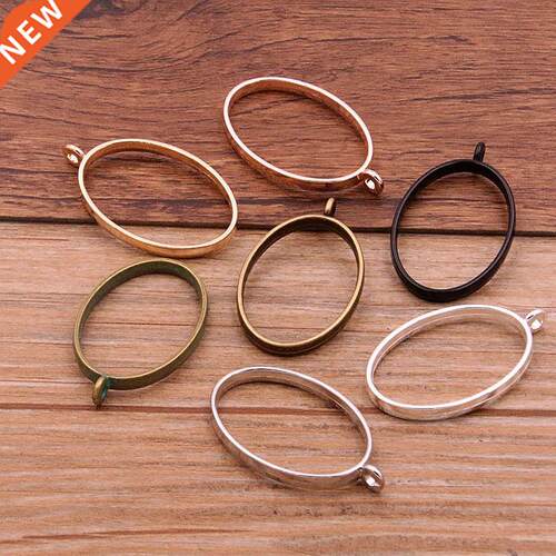 10Pcs 24*39mm 7 Color Alloy Jewelry Accessories Ellipse Char
