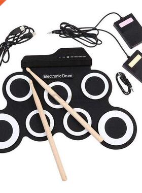 Digital Electronic Roll p Drum Pad Set Kit - Portable Silico