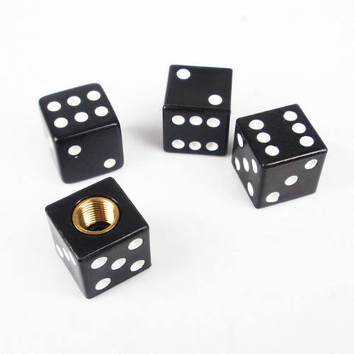 4PCS Auto Wheel Stem Tyre Air Valve Dustproof Cap Dice Tire