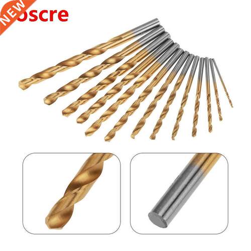 13Pcs 1 5-6 5mm High Steel Coated Drill Bits Set Golden