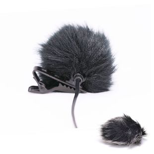 Black Fur Windscreen Windshield Wind Muff For Lapel Micropho