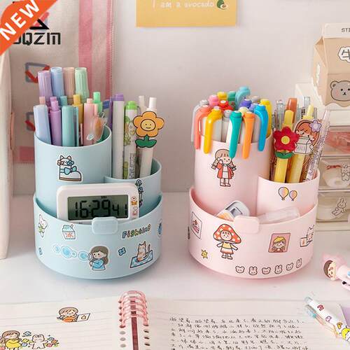 Multifunctionl 3 Grid 360 Degree Rotting Pen Holder Deskto
