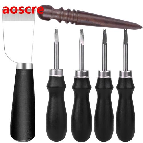 6PCS Leather Craft Tools Leather Edge Beveler Leather Cuttin