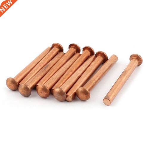 10 Pcs 1/4inch Dia. 2inch L Shank Copper alloy Round Head So