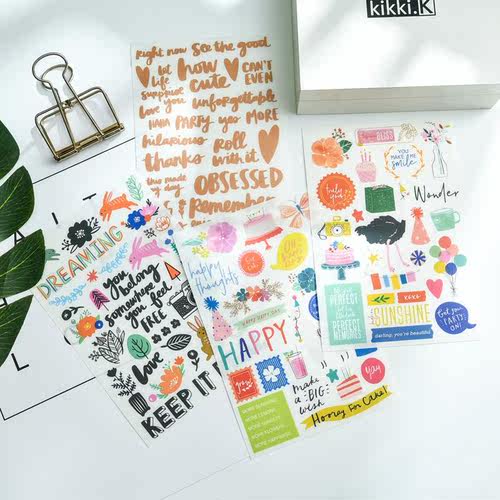 Happy Rub on ers set for Scrapbooking/ Happy Planner/ Card M