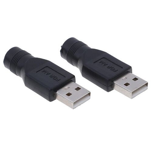 2Pcs/lot USB Female To 5.5mm X 2.1mm Female DC Power Convert