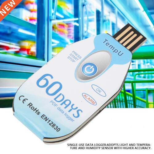 Temperature and Humidity Data Logger Single Use PDF Report U