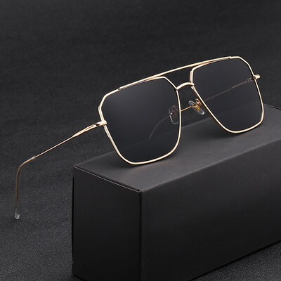Vintage Oversized Sunglasses Men polygon Anti-Reflective Mir