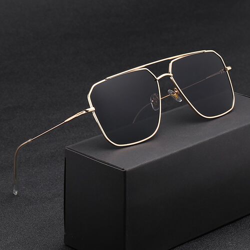Vintage Oversized Sunglasses Men polygon Anti-Reflective Mir