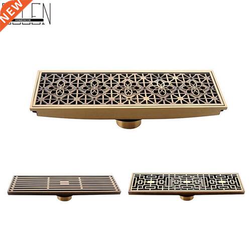 Euro Style Antque Brass Bathroom Lnear Shower floor Dran