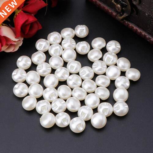 50pcs 10mm 11mm Round Sewing Pearl Buttons For Clothing Sewi