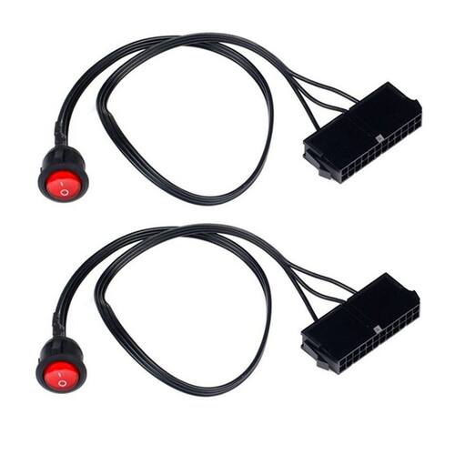 2PCS 50cm Cable Copper Tin Wire 24-Pin Female ATX PSU PC Pow