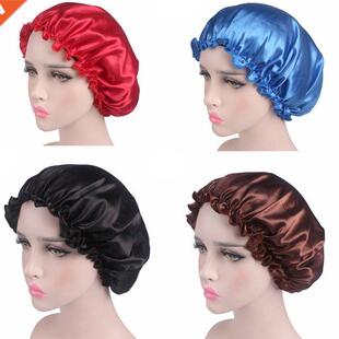1pc Hair yling Sleep Caps Fabric Hair Bonnet Satin Lined S
