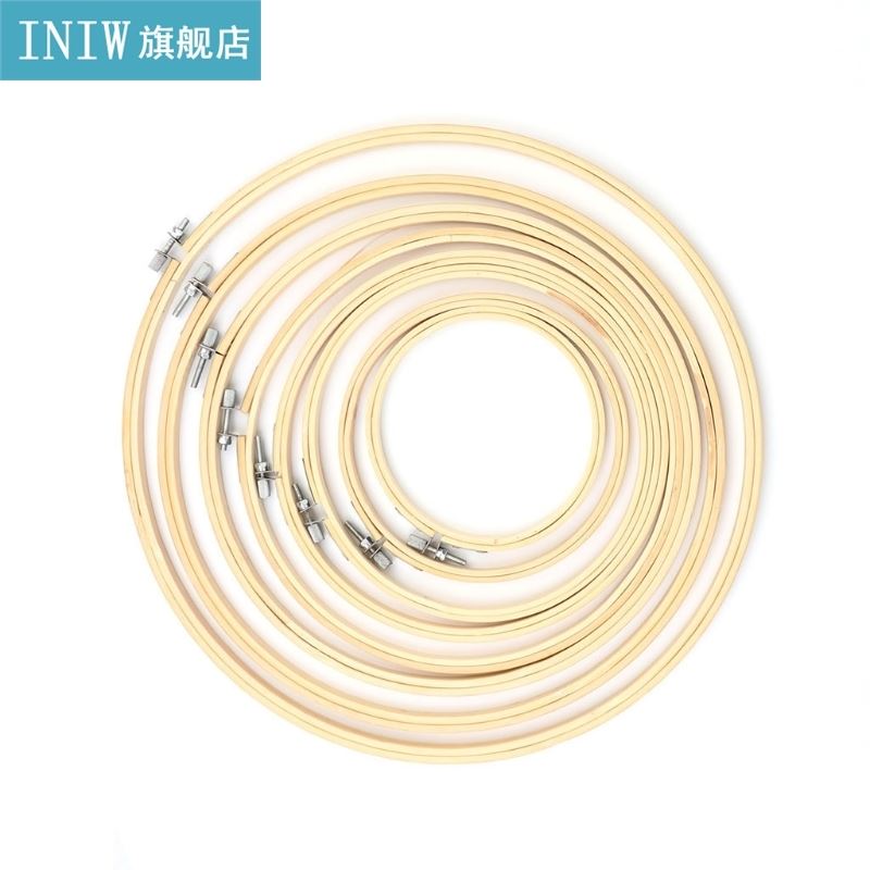 DIY Bamboo Wooden Cross Stitch Machine Embroidery Hoop Ring