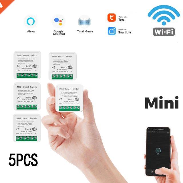 5PCSTuya WiFi  Switch 10A 2Way Control Smart Home Automat