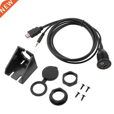 HDMI+3.5mm AUX Male to Female 1m Panel Flush Mount Cable for