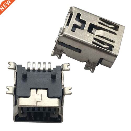 10pcs Mini USB 5pin Female Socket Connector 4 Foot for Tail