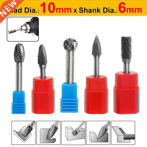 6mm Shank Tungsten Carbide Rotary Point Burrs Double Cut Sol