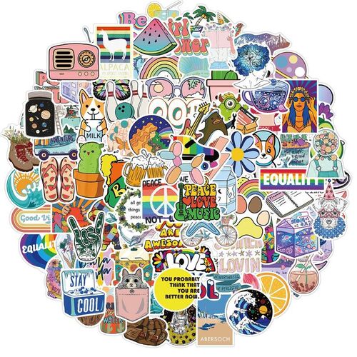 100Pcs VSCO Vinyl Stickers Girl Essential Stuff for Water B
