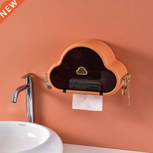 Cloud Shaped Tissue Box Wash Towel Rack Bathroom Wall-Mounte