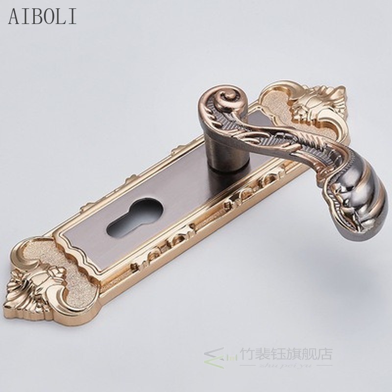European Retro Door Handle Lock Aluminum Alloy Vintage Inter