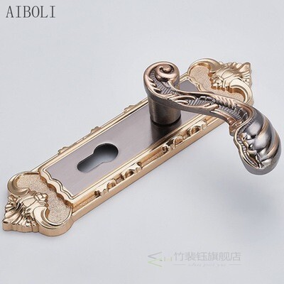 European Retro Door Handle Lock Aluminum Alloy Vintage Inter