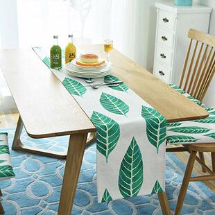 Nordic Monstera Table Runner Dining Table Mat Plant Leaf Non