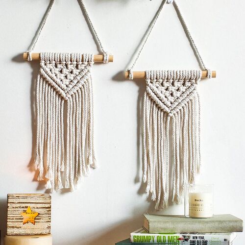 Macrame Woven Wall Hanging Boho Decor Tapestry Cotton Hand M