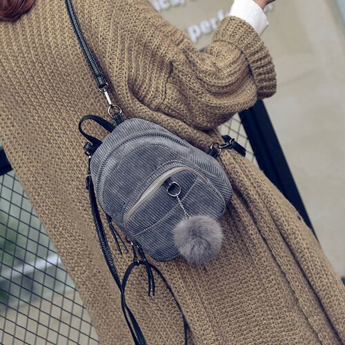 Women Mini Backpack Corduroy Small Crossbody Bag For Teenage