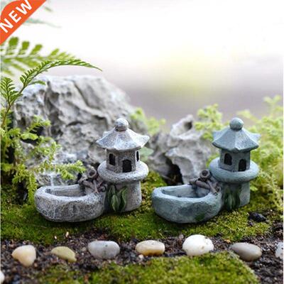 1Pcs Mini Pool Tower Miniature Landscape Ornament Garden Bon