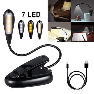 7 LED Portable Travel Book Reading Lig Lamp USB Rechargeab