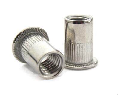 50PCS M8 Stainless steel pull rivet nut/flat column grain pu
