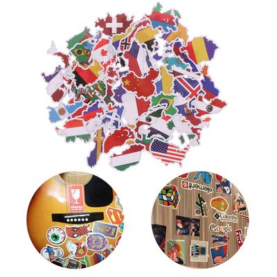 50X National Flags Stickers Toys Countries Map Sticker