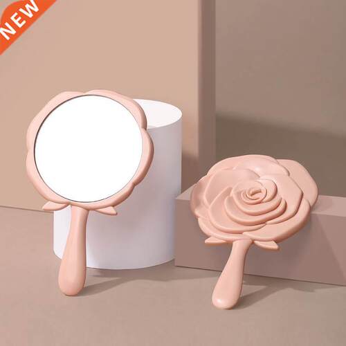 Handheld Vanity Mirror Vintage Rose Makeup Mirror Hand Mirro