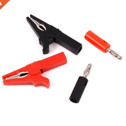 4pcs 55mm Alligator Clip + Banana Plug, Test Probe With 4mm