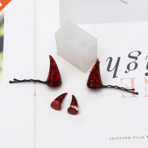 Cute Devil Horns Hair Clips Resin Molds Epoxy Resin Mould Je