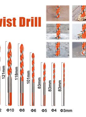 10Pcs Construction Ceramic Triangle Drill Bit Set Triangular
