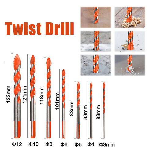 10Pcs Construction Ceramic Triangle Drill Bit Set Triangular