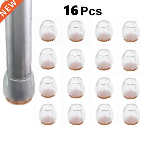 16pcTransparent Non-Slip Silicone Chair Caps Table Foot Pads