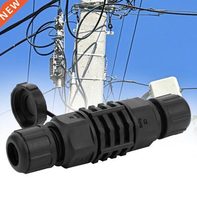 RJ45 Ethernet Connector Water Dust Proof RJ45 Adapter Black