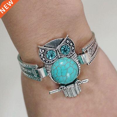 Classical Vintage Owl Turquoises Bracelet & Bangles for