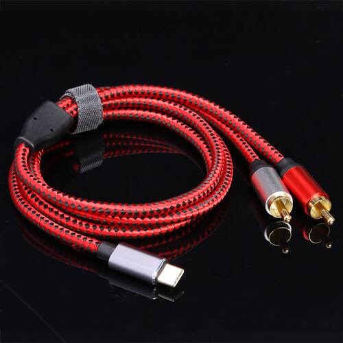 USB C RCA Audio Cable USB Type C Male to 2 RCA Male Audio Ca