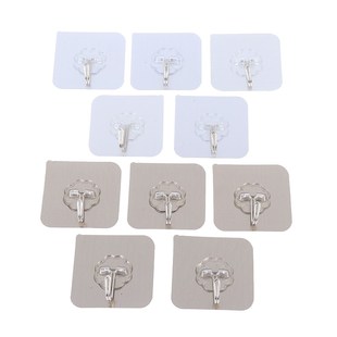 5pcs Transparent Hangers Strong Self Adhesive Door Wall Hang