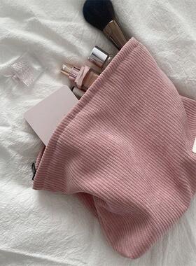 XSLING Corduroy Women Cosmetic Bag Cotton Cloth Makeup Pouch