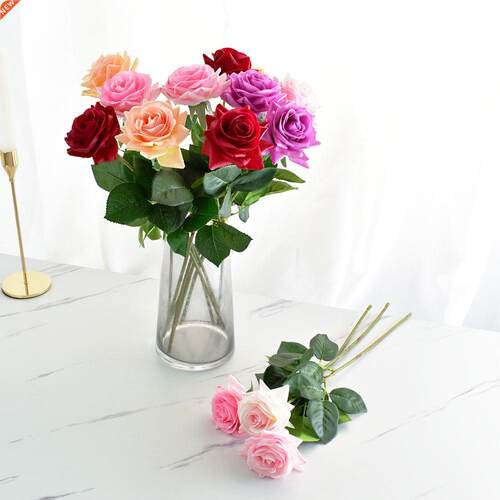 7 Pcs Real Touch Rose Branch Stem Latex Rose Hand Feel Felt