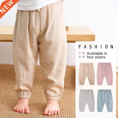 Children's Cotton And Linen Trousers Spring And Summer T