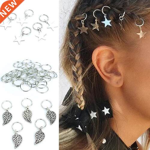 5-50 Pcs/set Opening Silver Hair Ring Hip-hop Hair Braid Cha
