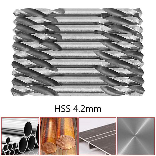 10Pcs/Set 4.2mm HSS Double Ended Spiral Torsion Drill Tools